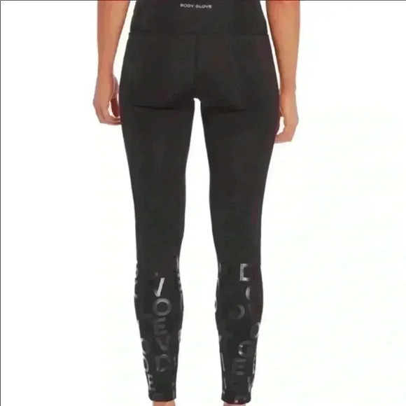 Body Glove‎ Black Active Logo Lined Leggings - Picture 2 of 10